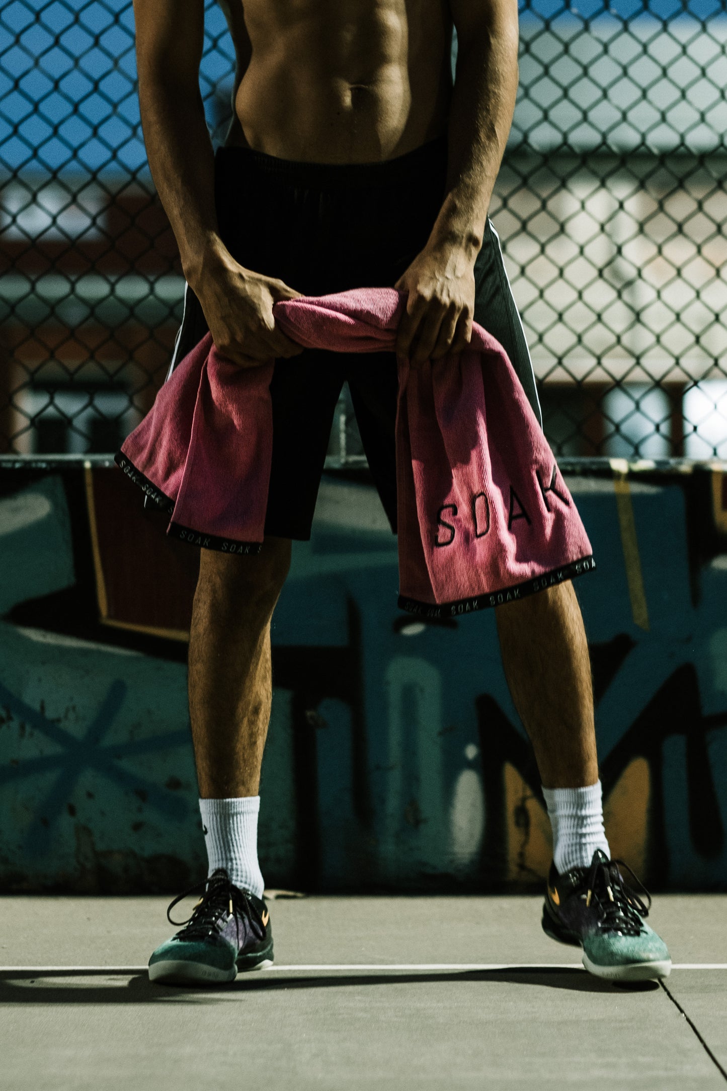 Male basketball Pink cotton gym sports towel