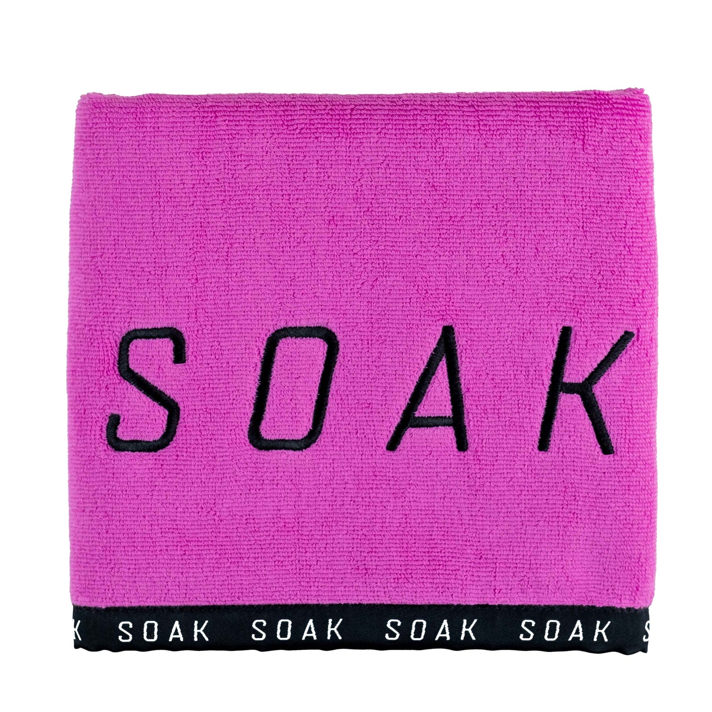 Pink cotton gym sports embroidered towel front