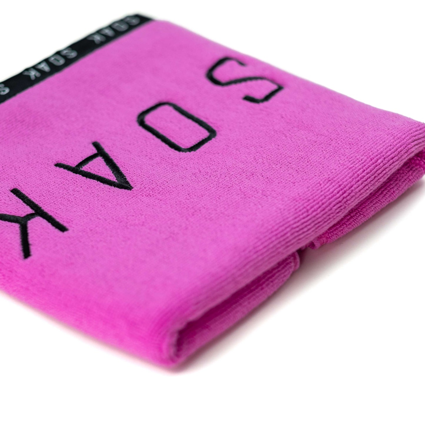 Pink cotton gym sports embroidered towel side