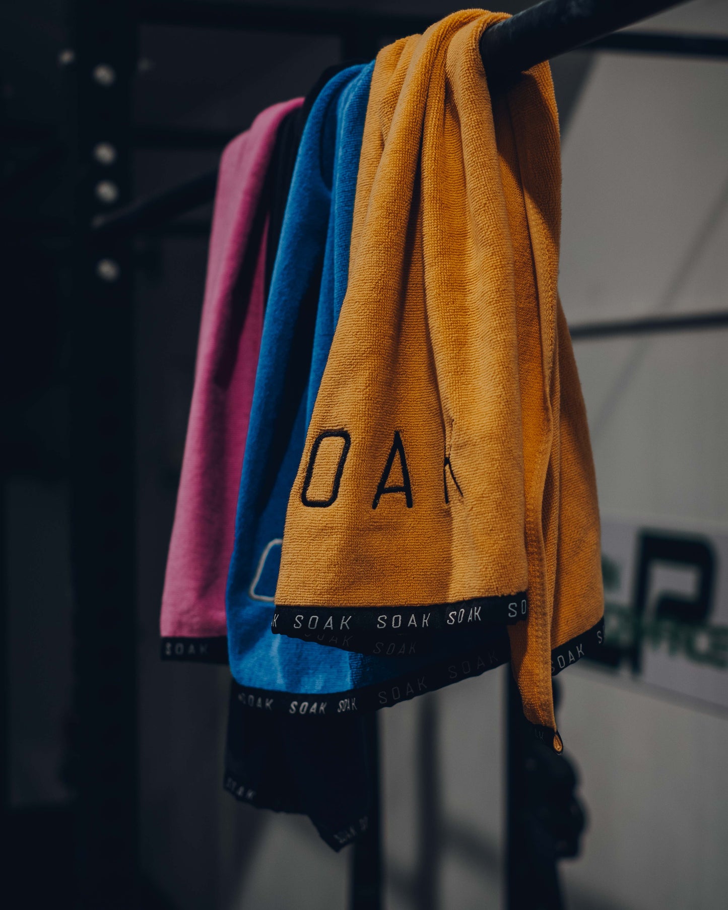 Cotton gym sports towels hanging