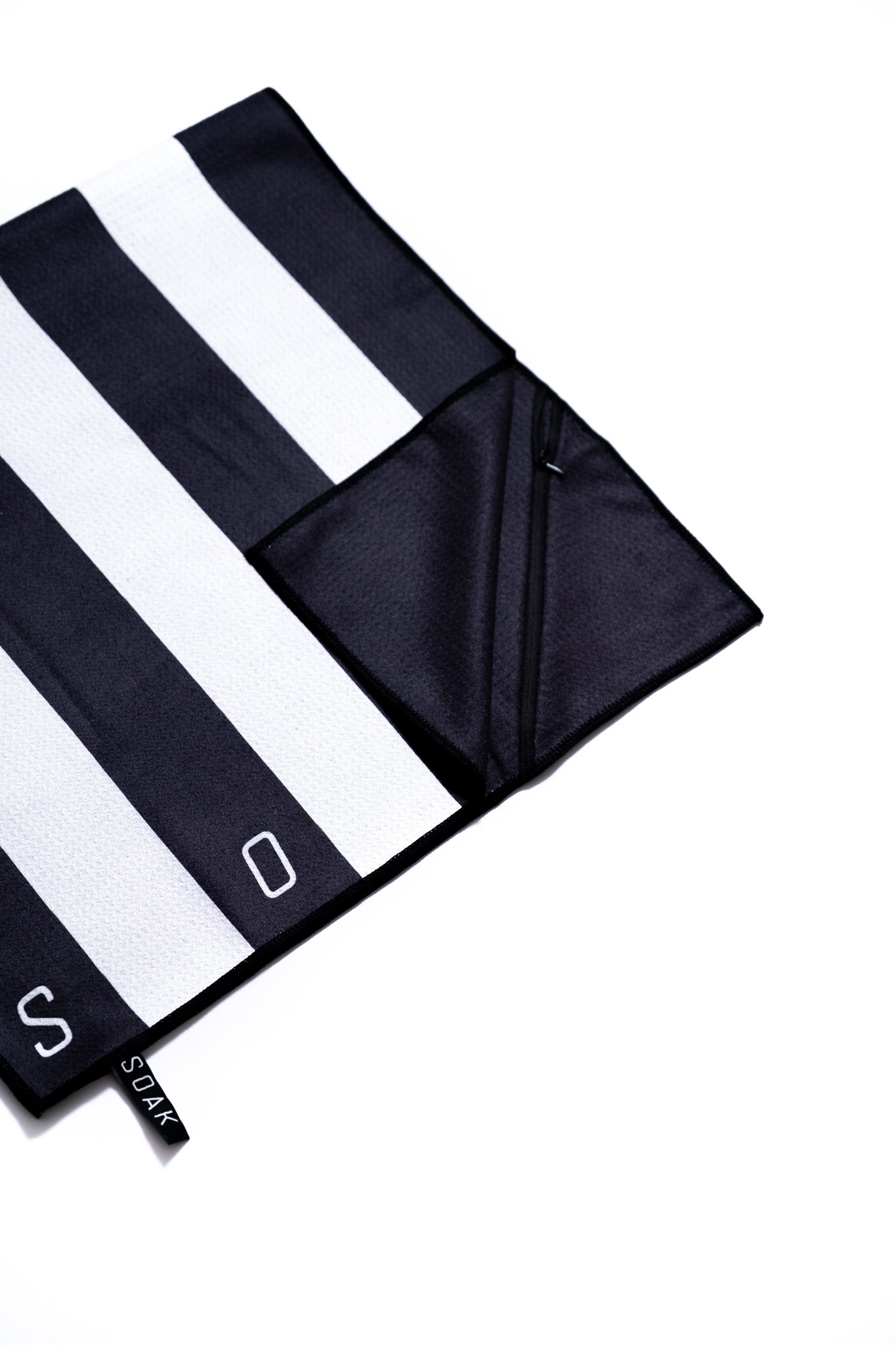 White Referee Stripe Microfibre Towel