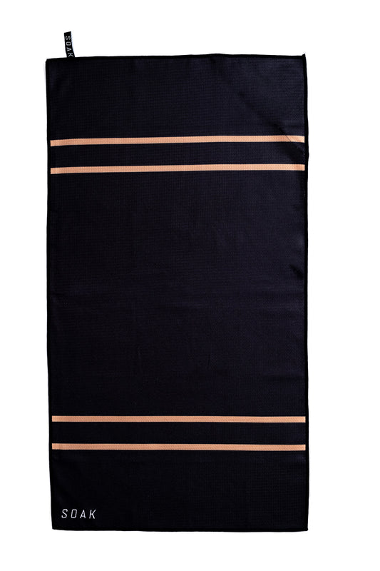 Orange Status Double Striped Microfibre Towel