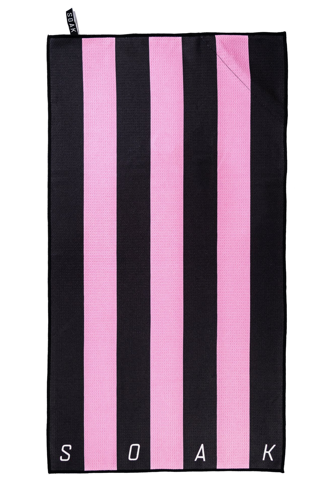 Pink Referee Stripe Microfibre Towel