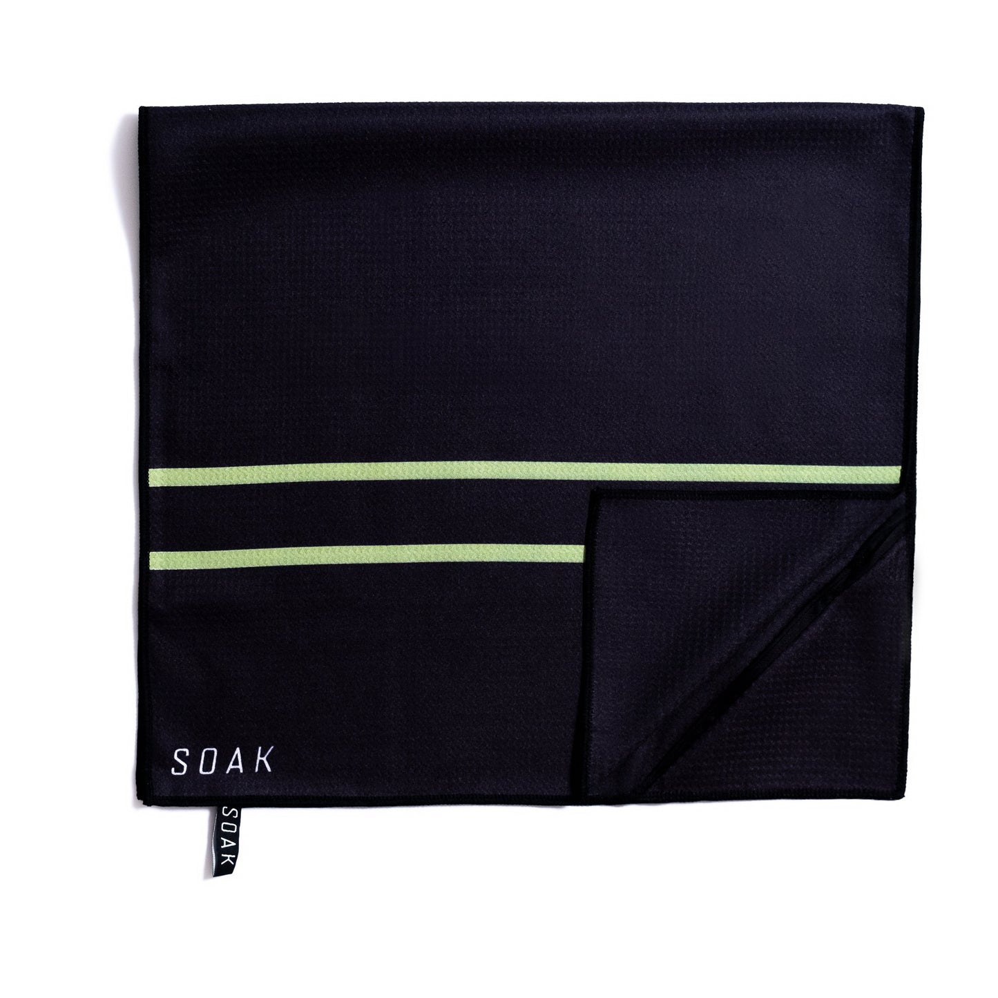Lean Green Double Striped Microfibre Towel