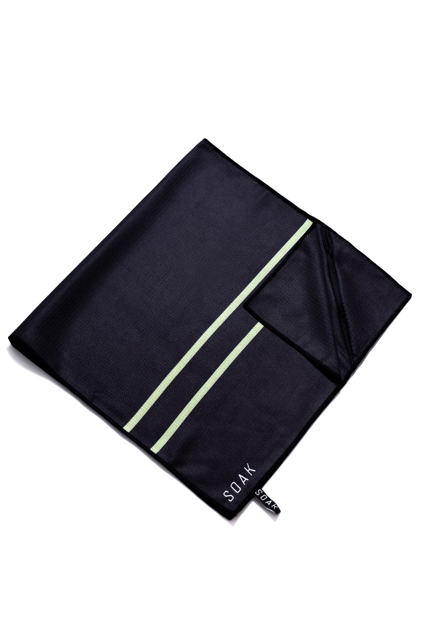 Lean Green Double Striped Microfibre Towel