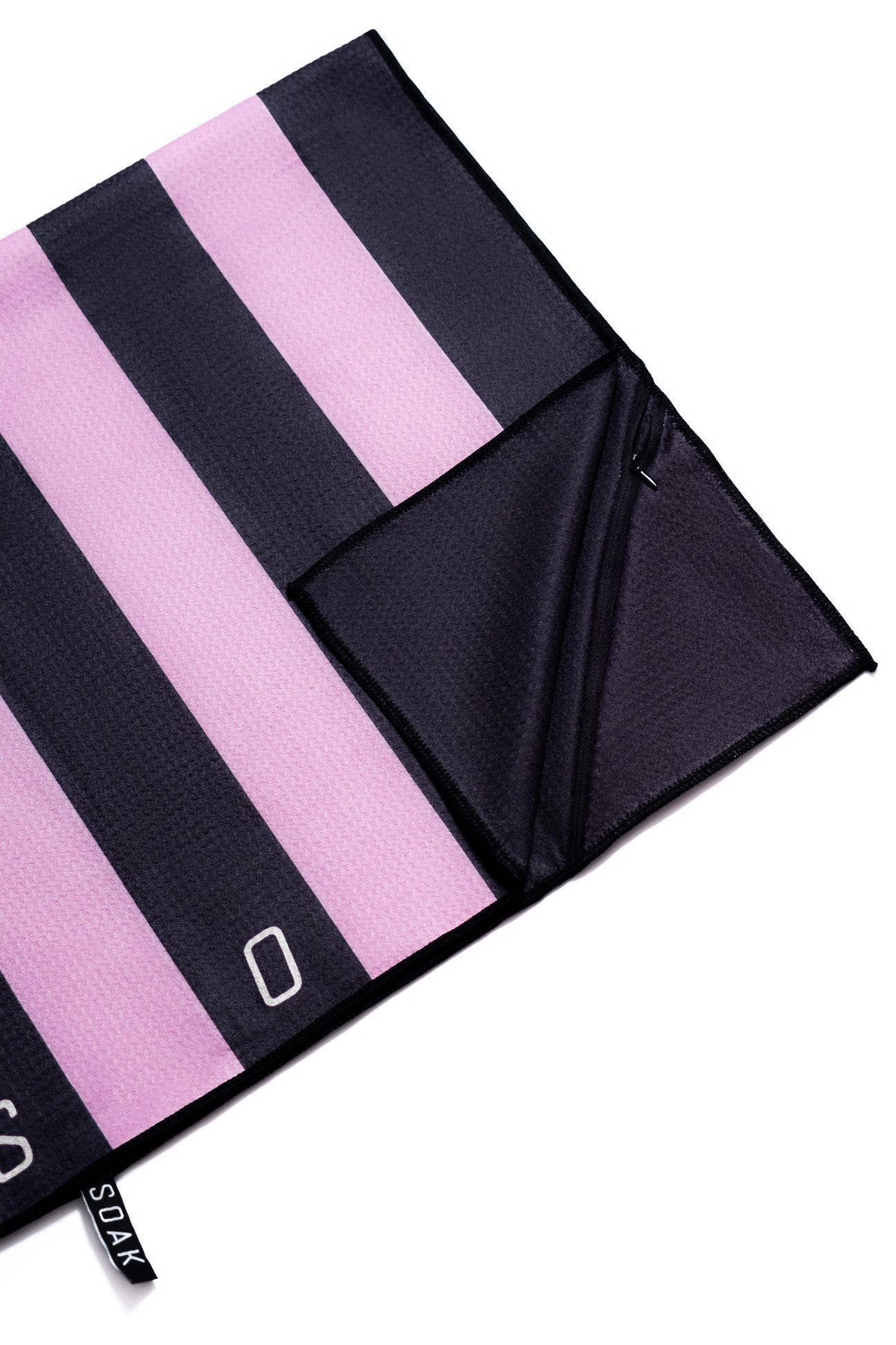 Pink Referee Stripe Microfibre Towel