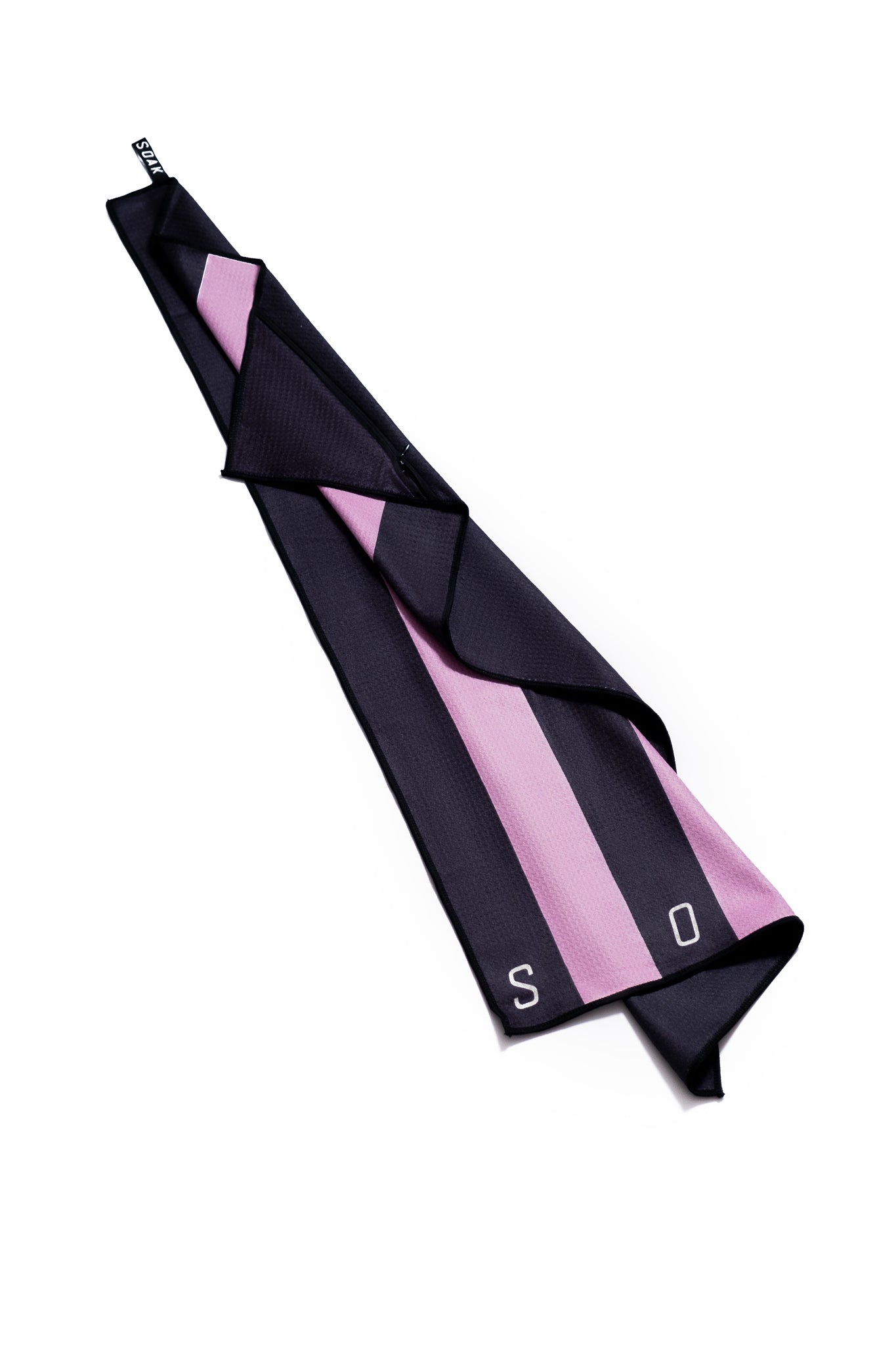 Pink Referee Stripe Microfibre Towel