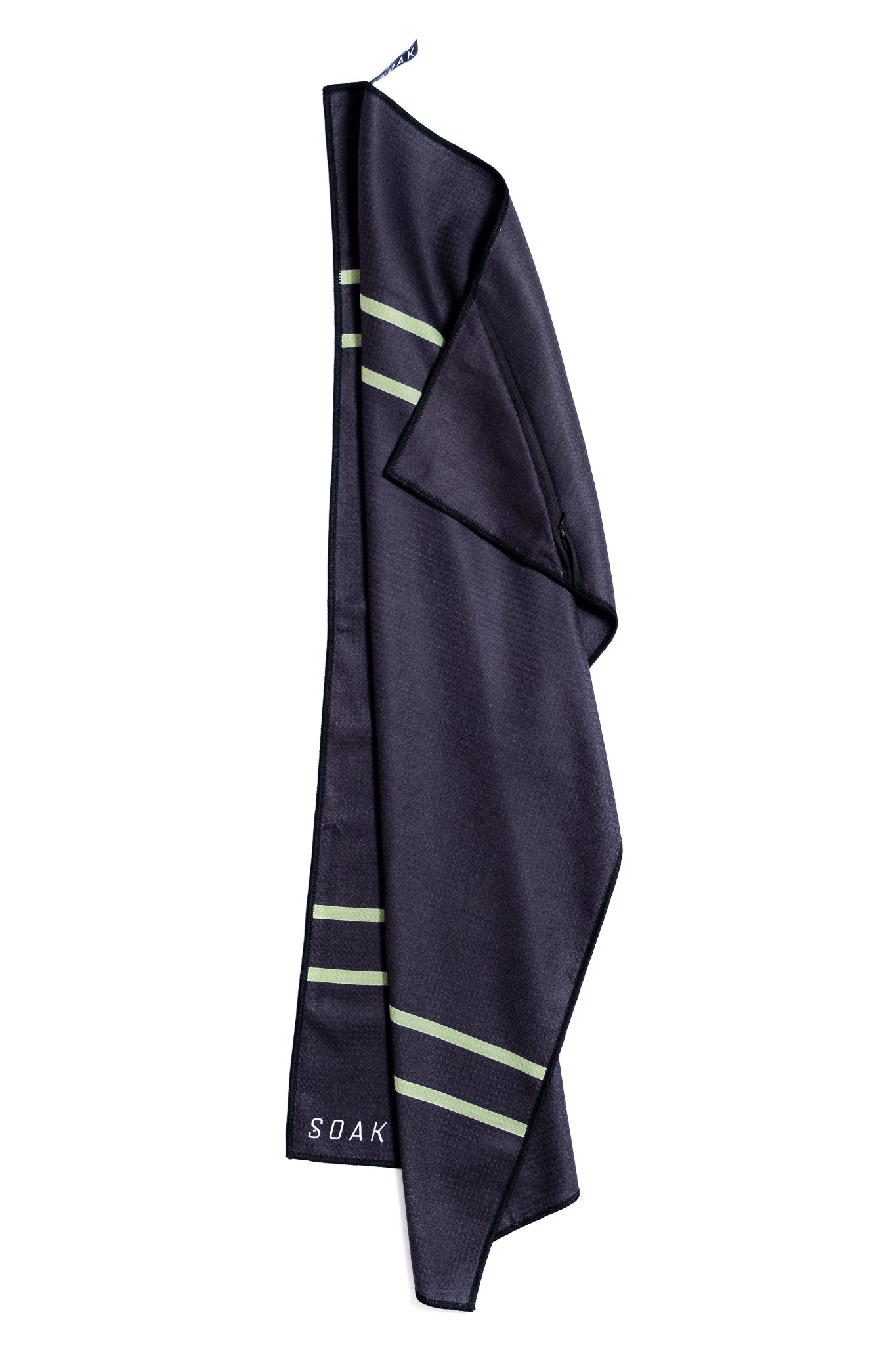 Lean Green Double Striped Microfibre Towel
