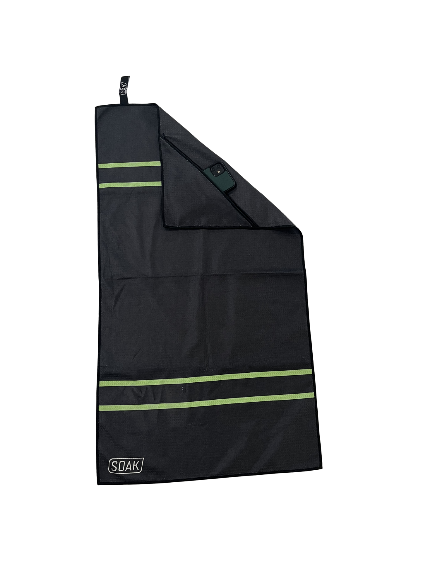 Lean Green Double Striped Microfibre Towel