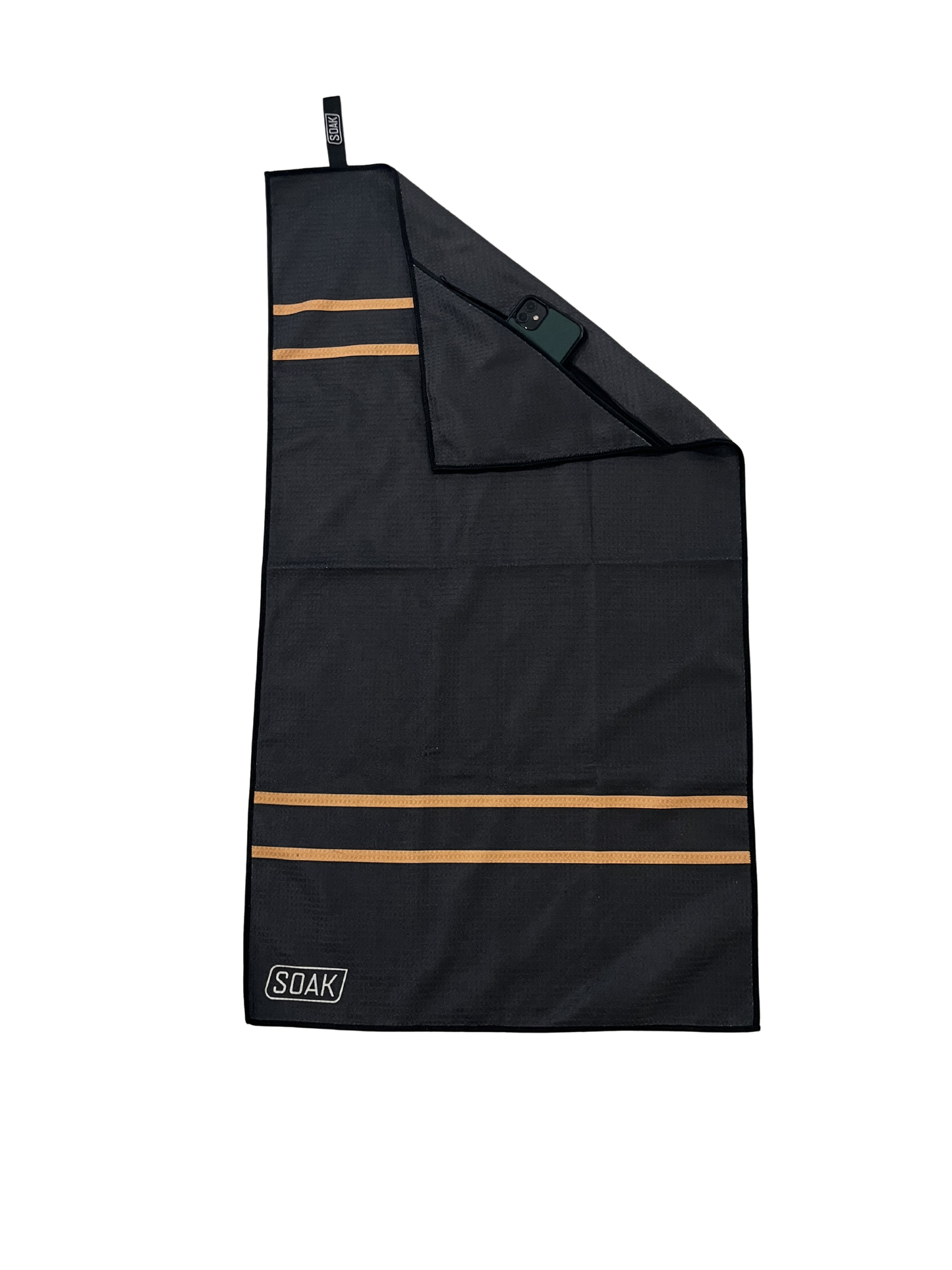 Orange Status Double Striped Microfibre Towel
