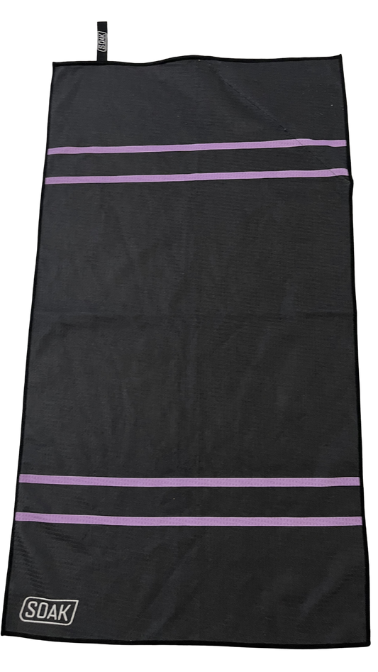 Lilac Lite Double Striped Microfibre Towel