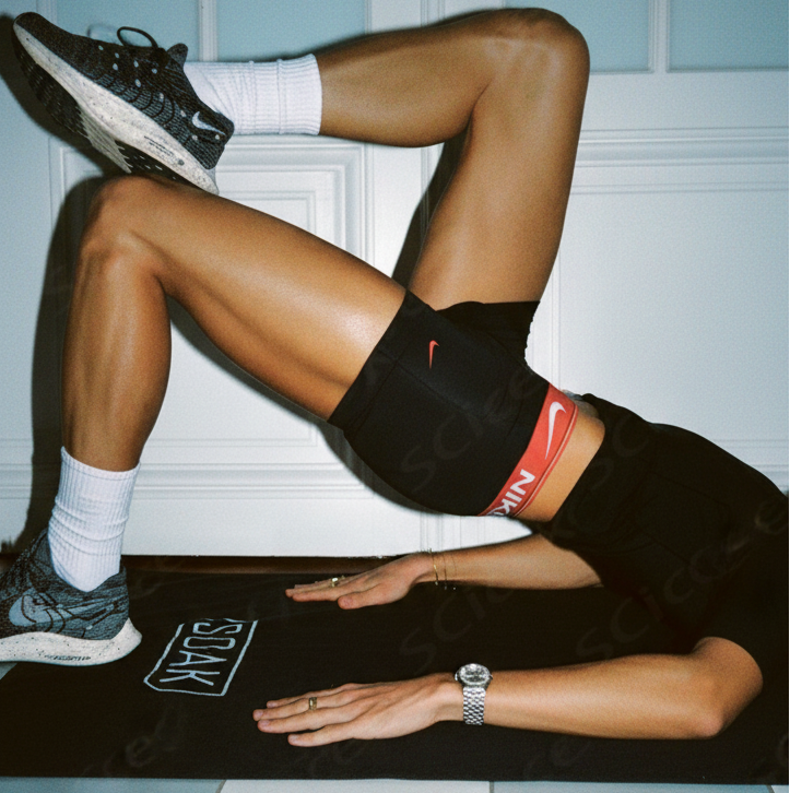 Fitness scene with horizontal SOAK towel