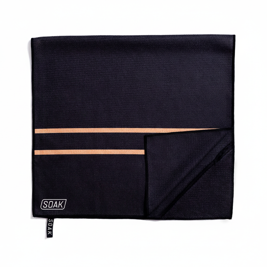 SOAK towel with outlined logo