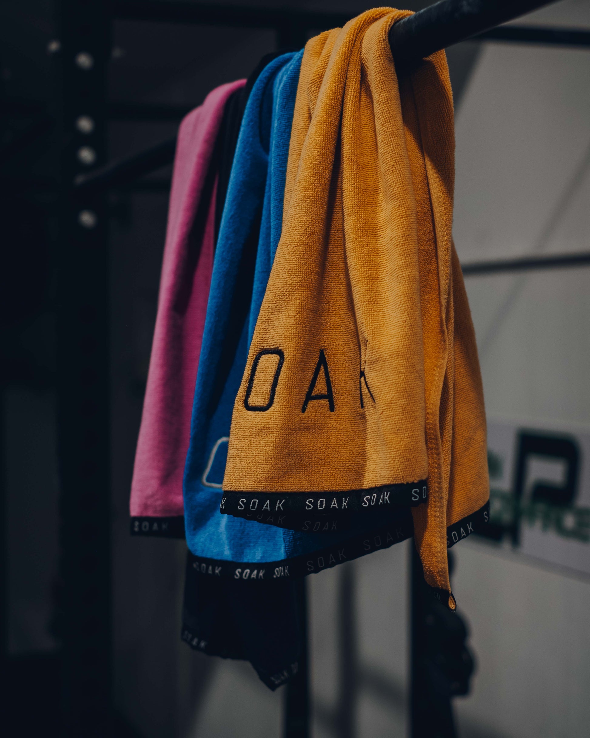 Cotton gym sports towels hanging