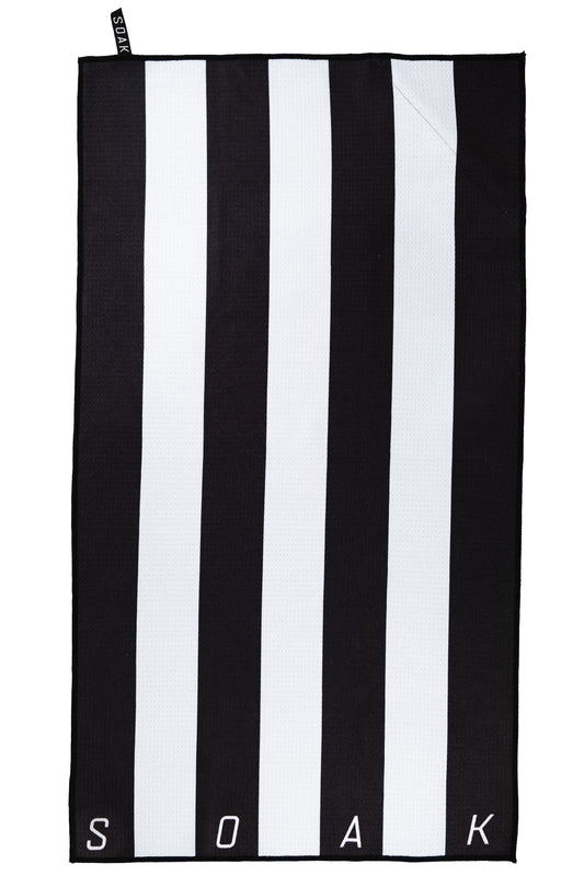 White Referee Stripe Microfibre Towel